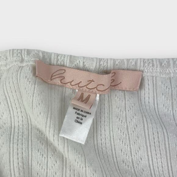 Anthropologie Hutch Mixed Media Metallic Top Size Medium - Picture 4 of 5